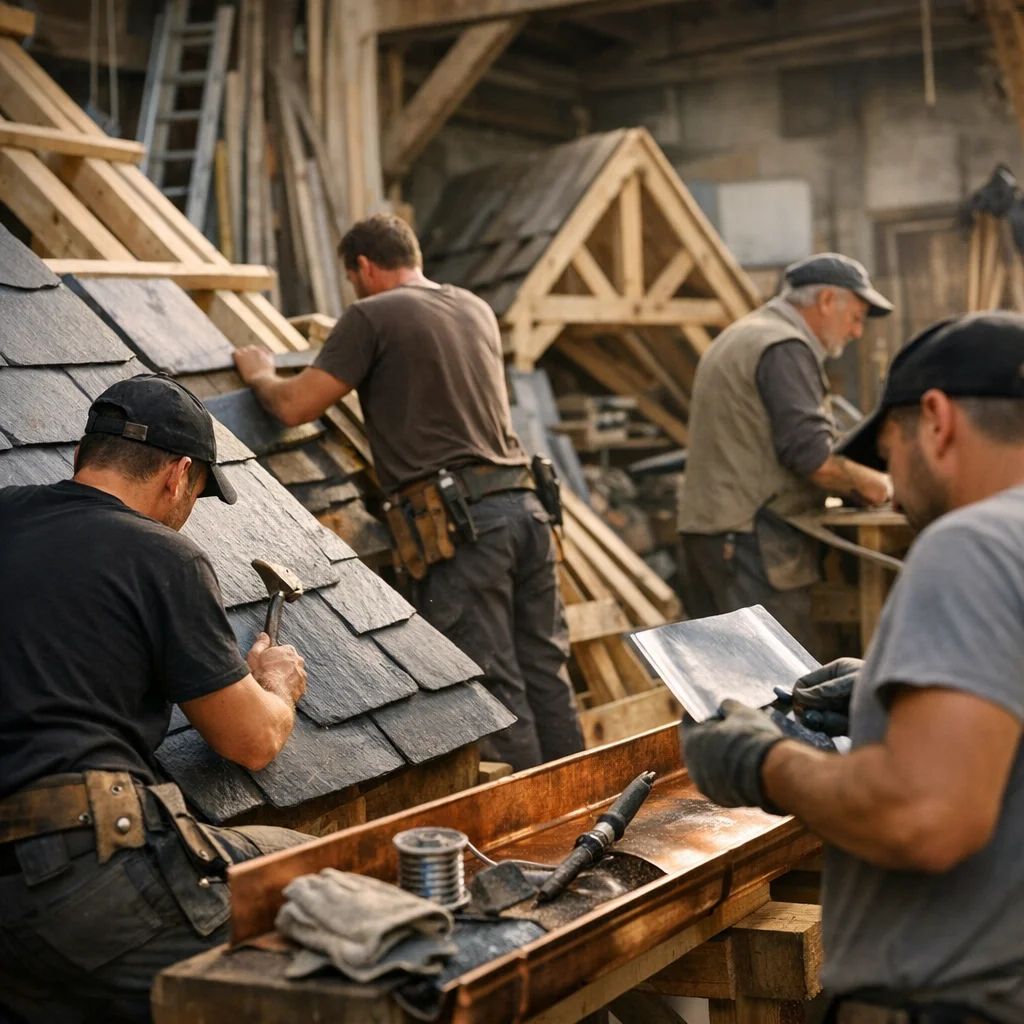 RMF France - Artisans couvreurs au travail